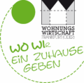 Logo der Wohnungswirtschaft: Wo wir ein Zuhause geben, stilisierte Krone, grüner Kreis.
