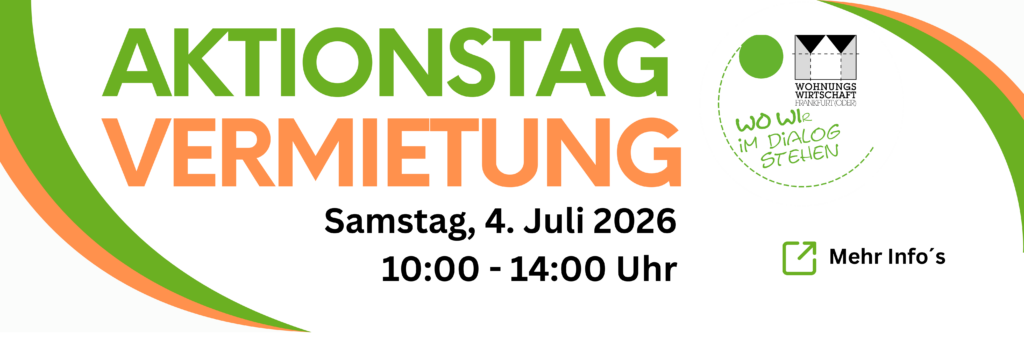 Ankündigungsbanner für den Aktionstag Vermietung am 4. Juli 2026 von 10 bis 14 Uhr mit Firmenlogo und Infobutton.