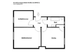Grundriss - 2‑Raum-Wohnung in West