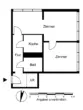 Grundriss - 2 Raumwohnung im Stadt­zentrum