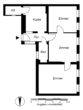 Grundriss - 3‑Raum-Wohnung im schönen Altbau